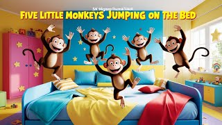 quot🎶 Five Little Monkeys Jumping on the Bed  Fun Nursery Rhyme for Kids 🌟quot [upl. by Jerrome]