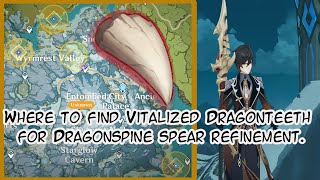 Genshin Impact Where to Find Vitalized Dragontooth Dragonspine Spear Refinement Material [upl. by Konrad]