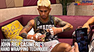 HOW CASIMERO WRAPS HIS HANDS BEFORE A CHAMPIONSHIP FIGHT  Casimero vs Sanchez [upl. by Warrick]