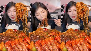 ASMR SOSLU ÇİN YEMEKLERİ YEME  MUKBANG CHINESE SPICY EATING SHOW [upl. by Nnel]