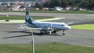 Wellington Airport  Air Chathams Convair 580 ZKCIF Take off RWY16 [upl. by Ludie]