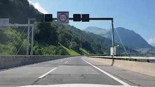 Schweiz A2 von Gotthard Raststätte Nord zu Hergiswil über Attinghausen Seelisberg Ennetbürgen [upl. by Chickie]