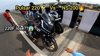 Pulsar 220f Bs3 Vs Ns 200 Bs6 Drag Race 🔥dragrace pulsar220f ns200 bajaj race thunderbeast [upl. by Wivinia]