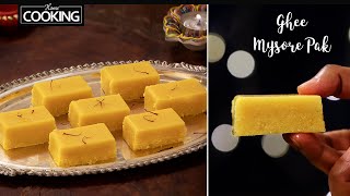 Mysore Pak Recipe  Indian Sweets  Diwali Sweets  Easy Sweet Recipes  Soft Ghee Mysore Pak [upl. by Moersch817]