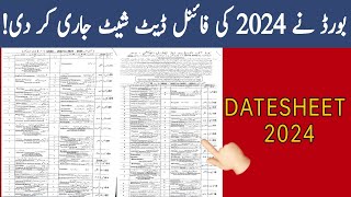 date sheet 2024  punjab boards date sheet 2024 [upl. by Radnaxela]