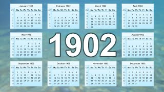 Calendar 1902 [upl. by Acemaj]