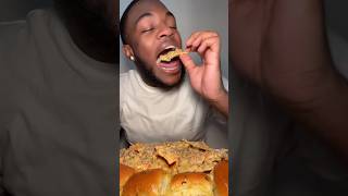 Turkey Sliders and some cheese dip spicy nachos shorts mukbang eating food foodies foodie [upl. by Nadabas]