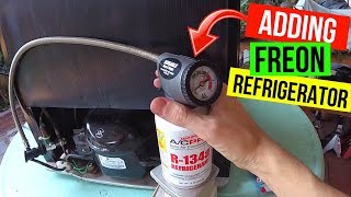 How To Correctly Add Freon to your Refrigerator R134a Jonny DIY [upl. by Olsen]