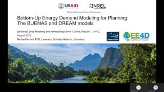 Unit 2 Segment 5 BottomUp Energy Demand Modeling for Planning  The BUENAS and DREAM Models [upl. by Ydoj890]