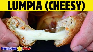 LUMPIANG SHANGHAI RECIPE CHEESY VERSION  FILIPINO EGG ROLL [upl. by Oihsoy]