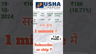 Usha financial ipo review today in hindi  Usha ipo analysis  Usha ipo details  ipo [upl. by Trebbor355]