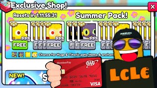 i SPENT 65705 to HACK Summer Pack SOO MANY FREE HUGES Pet Sim 99 [upl. by Nayar131]