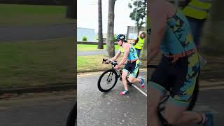 Flying through the dismount 🚀🚴‍♂️ Triathlon Multisport GreatExperiences shorts [upl. by Cyrano]