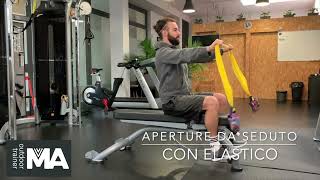 ESERCIZI CON ELASTIC BAND aperture elastico da seduto [upl. by Antipus]