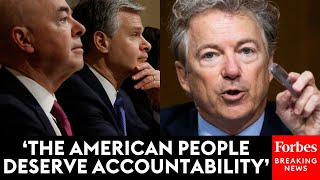 JUST IN Rand Paul Directly Confronts FBI Director Wray And DHS Sec Mayorkas At Senate Hearing [upl. by Lak]