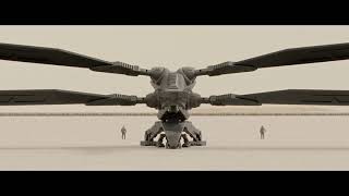 Dune Ornithopter animation Blender [upl. by Aneres]