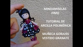 TUTORIAL DE FIMO DE COMO HACER MUÑECA ESTILO GORJUSS VESTIDO GRANATE [upl. by Marline]