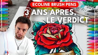 Test des feutres aquarellables Ecoline Brush Pens  Valentils toujours le coup [upl. by Araik]