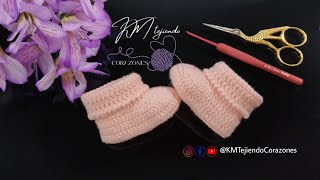 Zapatitos Para Bebé de 0 a 3 Meses Tejido a Crochet [upl. by Pilar]