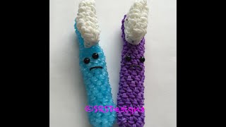 Toothbrush Tutorial Rainbow Loom Kawaii LoomigurumiAmigurumi Hook Only [upl. by Linis]