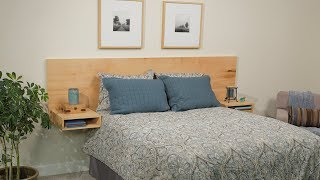 Build a Modern Floating Headboard From One Sheet of Plywood [upl. by Baumbaugh]