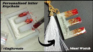 Simple way to make Personalized keychain  Resin Art [upl. by Keeler]