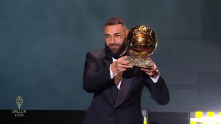 Karim Benzema wins Ballon dOr 2022  FULL SCENE [upl. by Roumell]