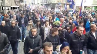 Serbien Massenproteste gegen die NATO Die Serben erheben sich 27 03 2016 [upl. by Etnaed]