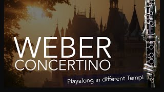 WEBER  CONCERTINO OP26  PLAYALONG FOR BbCLARINET IN DIFFERENT TEMPI [upl. by Eelinej200]