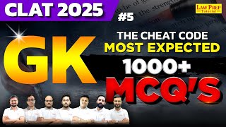 CLAT 2025  GK 1000 Most Imp MCQs  Most Important GK amp Current Affairs MCQs for CLAT 2025  5 [upl. by Nnahs]