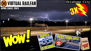 BEST AMTRAK SENDOFF 3 GREAT HORIZONTAL LIGHTNING RARE BAY LINE CARS SOUNDER CARS ETC 411amp1223 [upl. by Nailuj117]