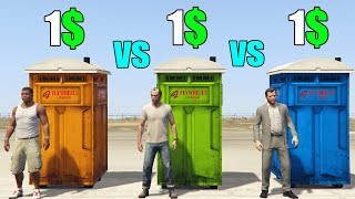 GTA 5  BAÑO PORTATIL de FRANKLIN vs TREVOR vs MICHAEL ¿CUAL SERA el BAÑO GANADOR [upl. by Amando]