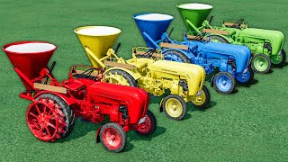 Mini Tractors With Colors  LIME WORK to ABANDONED FIELD w Mercedes TRUCK  Farming Simulator 22 [upl. by Wolliw]