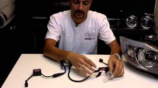 How to install a HID  Xenon kit with Anti Flicker Capacitors Error Code Canceller STEALTH AUTO [upl. by Ylrebmek719]