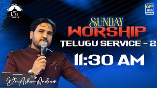 SundayService Telugu Worship Service2 live 01122024  Dr Asher Andrew  The Life Temple [upl. by Kelbee]