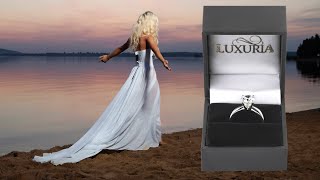 Fake solitaire diamond engagement ring  Best imitation solitaire diamond engagement ring  Luxuria [upl. by Alleuol683]