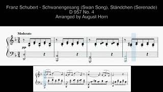 Franz Schubert  Ständchen Serenade  D 957 No 4 Piano Sheet [upl. by Notgnimer712]