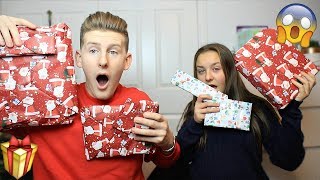 £50 PRESENT SWAP WITH 13 YEAR OLD SISTER OPENING CHRISTMAS PRESENTS EARLY [upl. by Assilym]