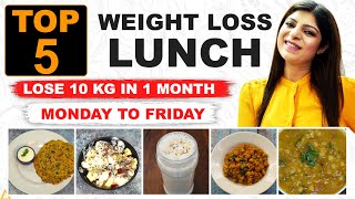 Lunch Recipes for Fast weight loss in HindiLose 10kg Easy LunchMonday to FridayDr Shikha Singh [upl. by Ranchod]