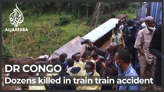 Dozens killed in freight train derailment in DR Congo [upl. by Bax]