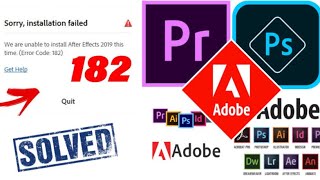 Adobe Installation Failed Error 182 FIX  Error Code 182 [upl. by Bondie892]