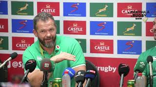 IRELAND Andy Farrell and Caelan Doris react last minute win over Springboks [upl. by Sato]