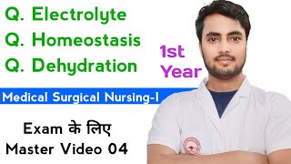 GNM 2nd Year Medical Surgical NursingI Dehydration Homeostasis amp Electrolytes Master Video 04 [upl. by Anirtap62]