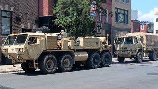 military convoy at downtown WilkesBarre PA [upl. by Adnorat636]