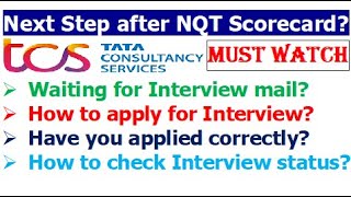 Whats next step after getting NQT Scorecard  How to apply for Interview  Waiting for Interview [upl. by Arte]