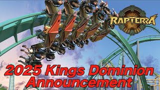 Kings Dominion New For 2025 Roller Coaster Announcement \ and POV \ Rapterra BampM Launch Wing Coaster [upl. by Anehc357]