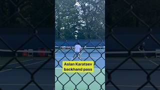 Aslan Karatsev with great control on the backhand pass in practice at the citiopen [upl. by Laris]