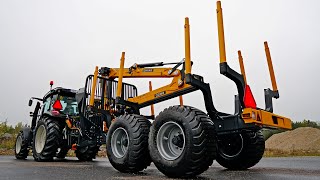 ⚠️Warning flashy clips in video⚠️ New Valtra G125 tractor with Oniar group 3 trailer amp 8800 crane [upl. by Eizle]