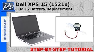 Dell XPS 15 L521x CMOS Battery Replacement Video Tutorial Teardown [upl. by Hilar]