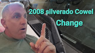 2008 Silverado Hood cowel windshield cowel changeugly no more [upl. by Ardnaed]